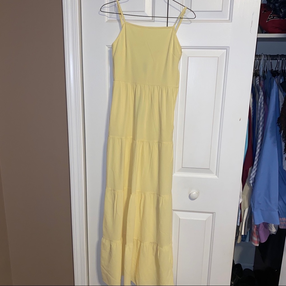 H&M Yellow Tiered Maxi Dress